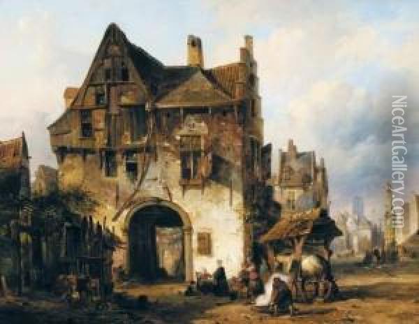 Les Forgerons Dans La Ville Ancienne Oil Painting - Jan Michael Ruyten
