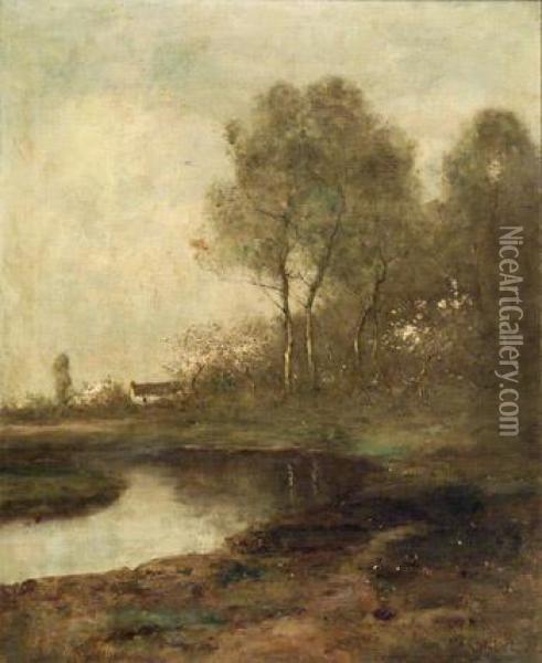 Spring River Landscape Oil Painting - Max Weyl