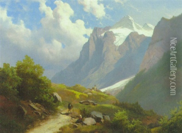 Blick Auf Heiligenblut Am Grosglockner Oil Painting - Karl Millner
