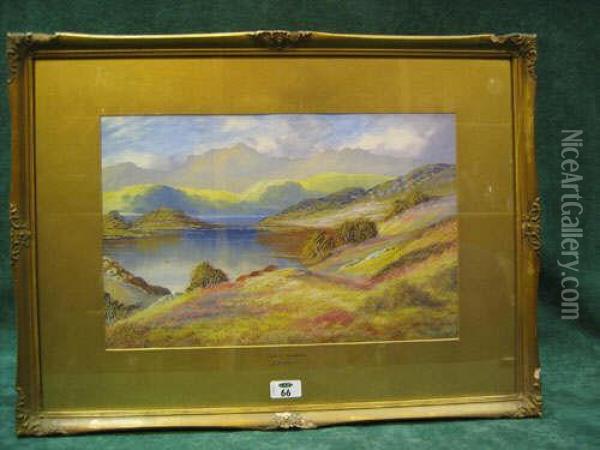 Loch Maree Watercolour 28.5cm X 44cm Oil Painting - Joan Jameson