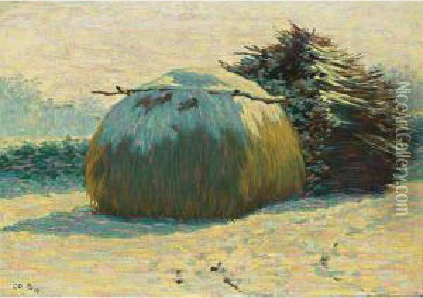 A Haystack In The Snow Oil Painting - Co Breman