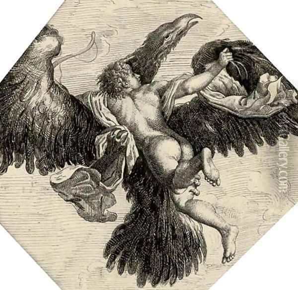 Cupid and the falcon Oil Painting - Italian School