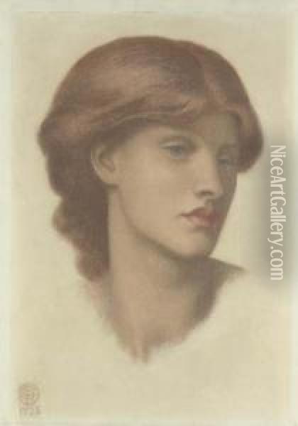Study Of Alexa Wilding, Her Head Turned Three-quarters To Theright Oil Painting - Dante Gabriel Rossetti