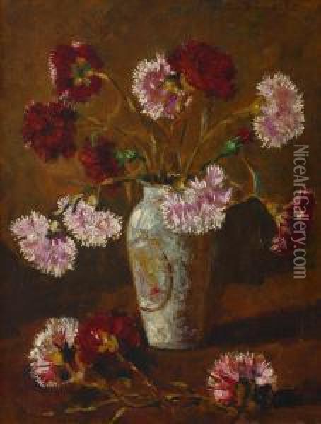 Carnations Oil Painting - Octav Bancila