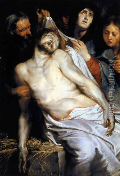 Lamentation (Christ on the Straw) 1617-18 Oil Painting - Peter Paul Rubens