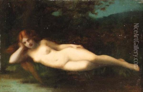 A Reclining Nude Oil Painting - Jean-Jacques Henner