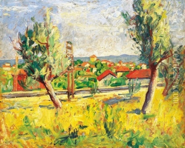 Del-francia Taj (landscape In Southern France) Oil Painting - Andor Basch
