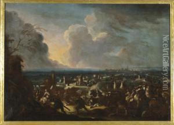 La Battaglia Di Torino Oil Painting - Pietro Domenico Oliviero