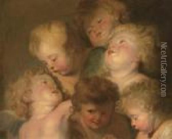 A Study Of Putti Oil Painting - Peter Paul Rubens