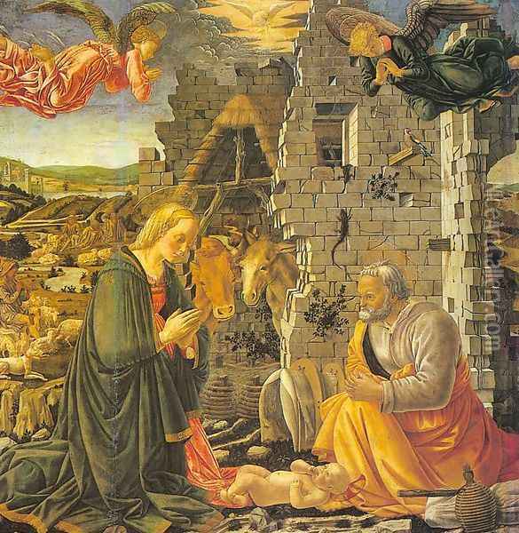 The Nativity Oil Painting - Master of the Louvre Nativity