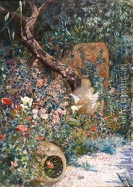 Jardin Con Flores Oil Painting - Gonzalo Bilbao Martinez