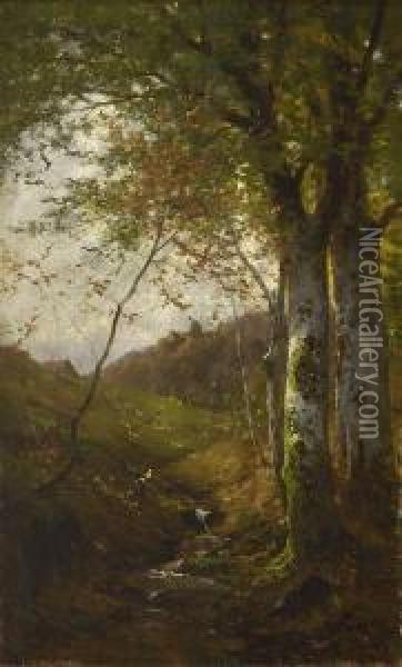 Waldbach Oil Painting - Victor Puhonny