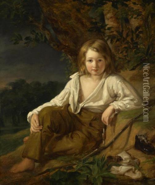 19th Century Copy The Fisher Boy Oil Painting - Friedrich Ritter von Amerling