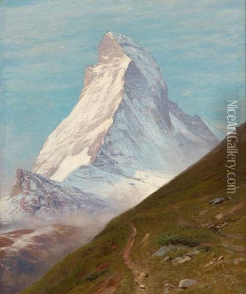 Vue Du Cervin Oil Painting - Albert Henri John Gos