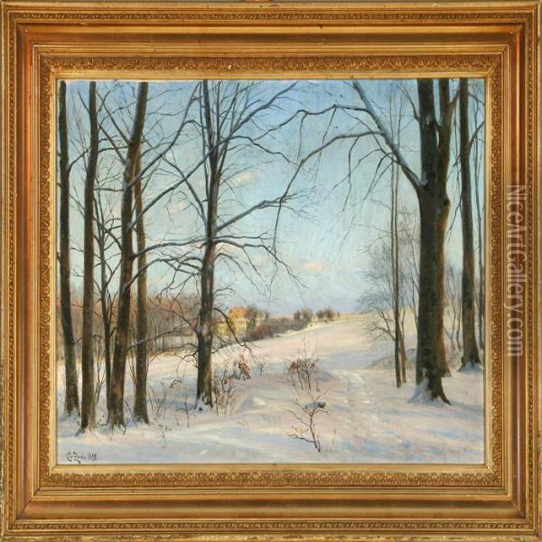 Winter Landscape From Mols Oil Painting - Christian Zacho
