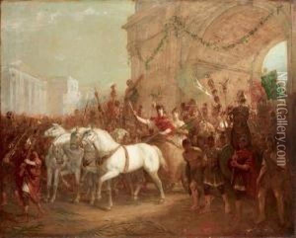 Entree Triomphale De Neron A Rome Oil Painting - Gustave Surand