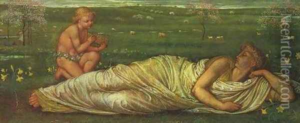 The Earth and Spring Oil Painting - Walter Crane