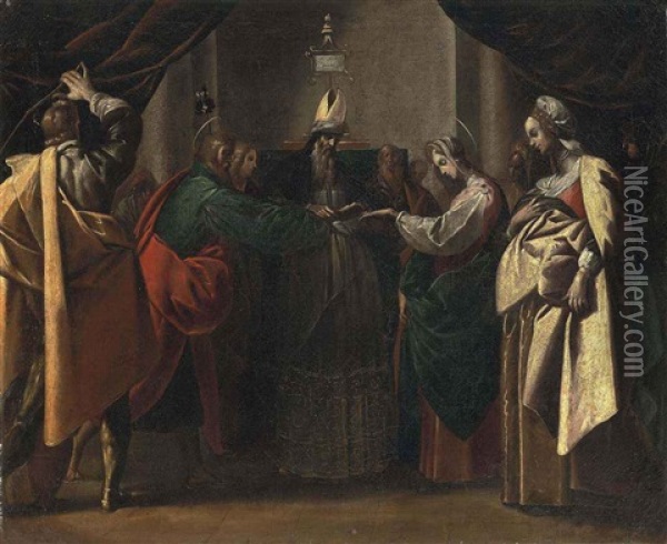 The Marriage Of The Virgin Oil Painting - Pier Francesco (il Morazzone) Mazzuchelli