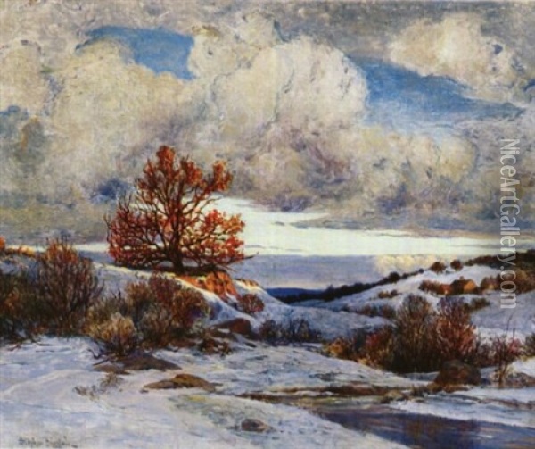 Cornish Winter Oil Painting - Stephen Parrish