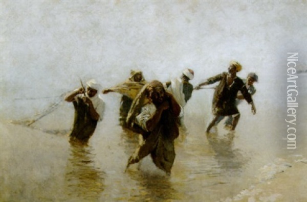 Arabische Fischer Oil Painting - Adolf von Meckel