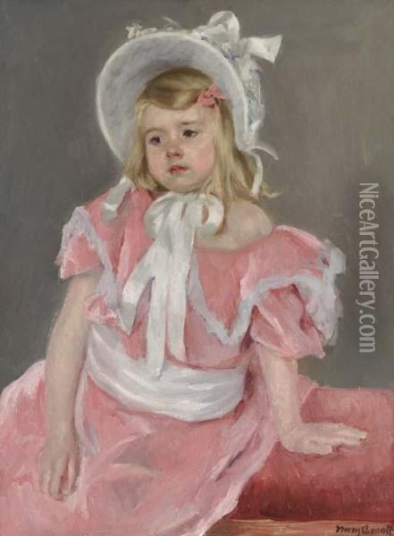 Sara Seated, Leaning On Her Left Hand Oil Painting - Mary Cassatt