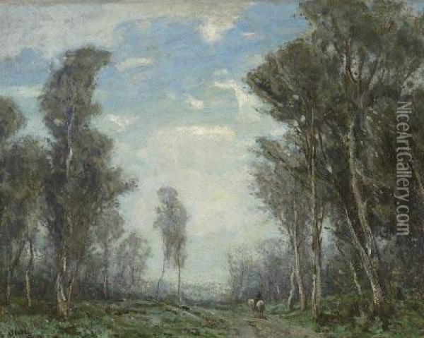 Landschaft Mit Reiter In Birkenhain Oil Painting - Arthur Feudel