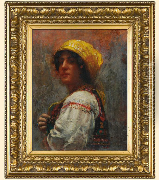 Dziewczyna Z Banatu Oil Painting - Edmond Jean de Pury