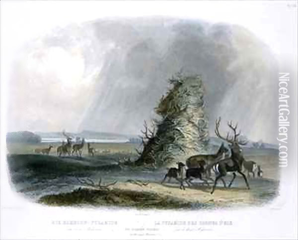 The Elkhorn Pyramid on the Upper Missouri Oil Painting - Karl Bodmer