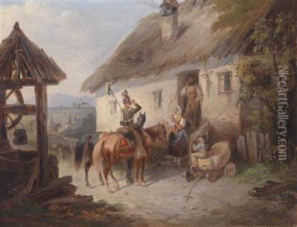 A Farmhouse Oil Painting - Karl Martin Ebersberg