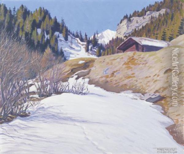 Lenzen Im Bergkrachen Oil Painting - Waldemar Fink