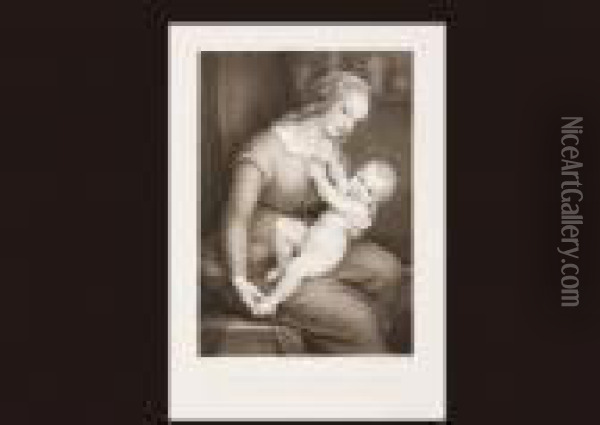 Mother And Child [h.dupont Version] Oil Painting - Raphael (Raffaello Sanzio of Urbino)