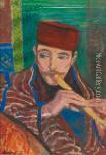 Oriental A La Flute Oil Painting - Andre Sureda