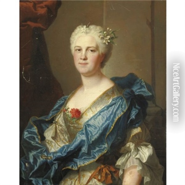 Ritratto Di Dama (charlotte Raisin De La Jonchere?) Oil Painting - Hyacinthe Rigaud