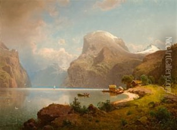 Vestlandsfjord Oil Painting - Gustav Adolph Mordt