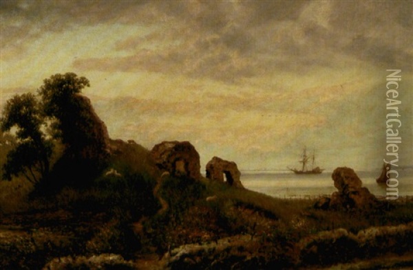Ruinerne Af Slottet Engelborg Pa Sloto Nakskov Fjord Oil Painting - Niels Aagaard Lytzen