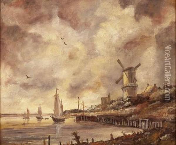 Muhle Von Wigk Dij Duurstede Oil Painting - Jacob Van Ruisdael