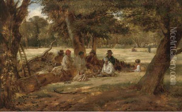 Harvest Lunch Oil Painting - William James Muller