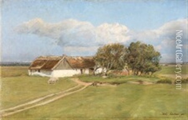 Summer Day In The Country Side Oil Painting - Julius Paulsen