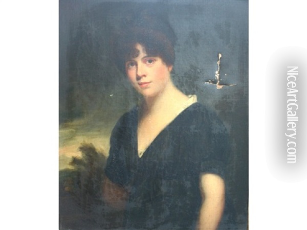 Portrait Of Miss Sarah Hovell Oil Painting - Sir John Hoppner