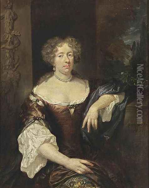 Portrait of a Lady 1683 Oil Painting - Caspar Netscher