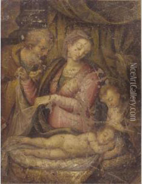 The Holy Family With Saint John The Baptist Oil Painting - Lavinia Fontana