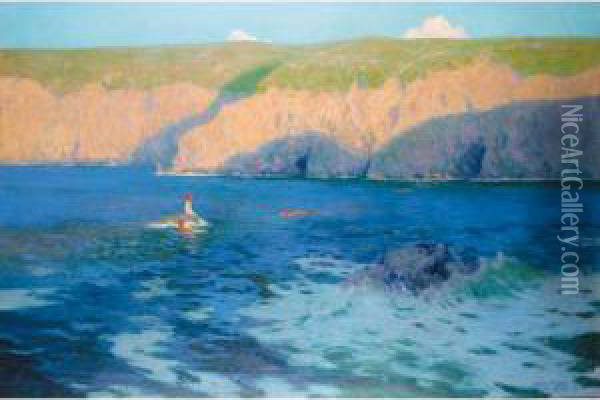 St Ives Oil Painting - Julius Olsson