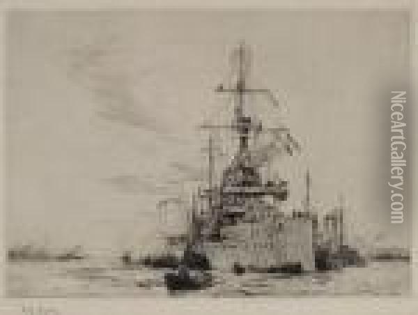 Dreadnought Oil Painting - William Lionel Wyllie