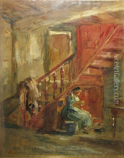 Interieur Oil Painting - Armand Gustave Gerard Jamar