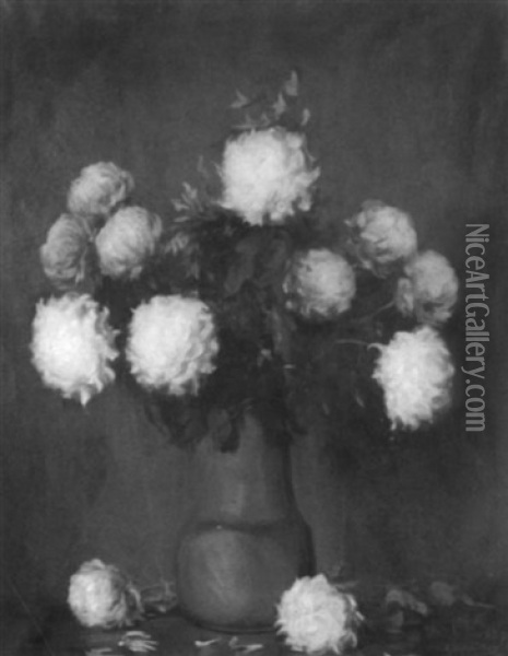 Still Life With Peonies Oil Painting - Roland Hinton Perry