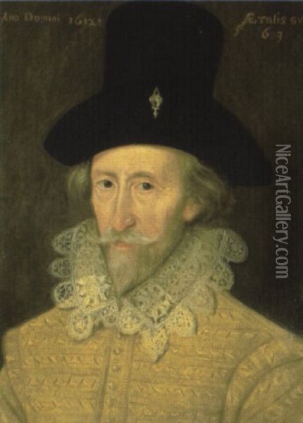 Portrait Of A Gentleman Oil Painting - John Decritz the Elder