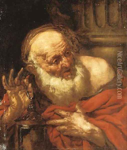 Diogenes Oil Painting - Giovanni Battista Langetti