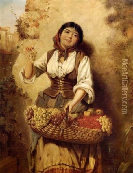 The Spanish Fruit Seller Oil Painting - Edwin Thomas Roberts