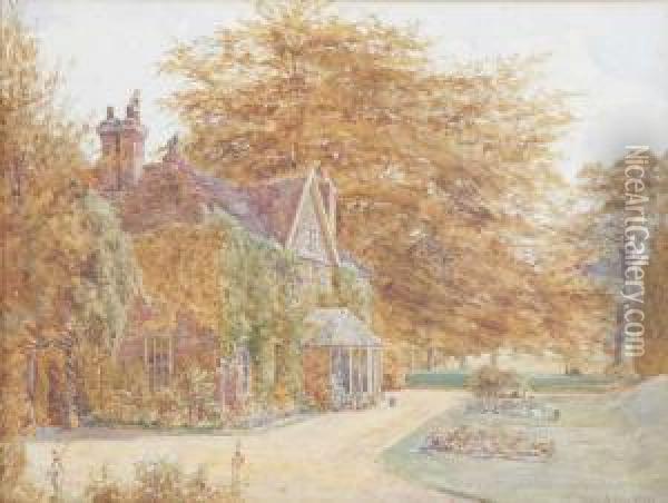 Cottage In De Herfst Oil Painting - Arthur Edgar Rowe