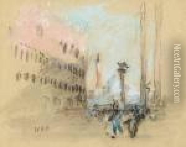 The Doge's Palace From St Mark's Square Oil Painting - Hercules Brabazon Brabazon